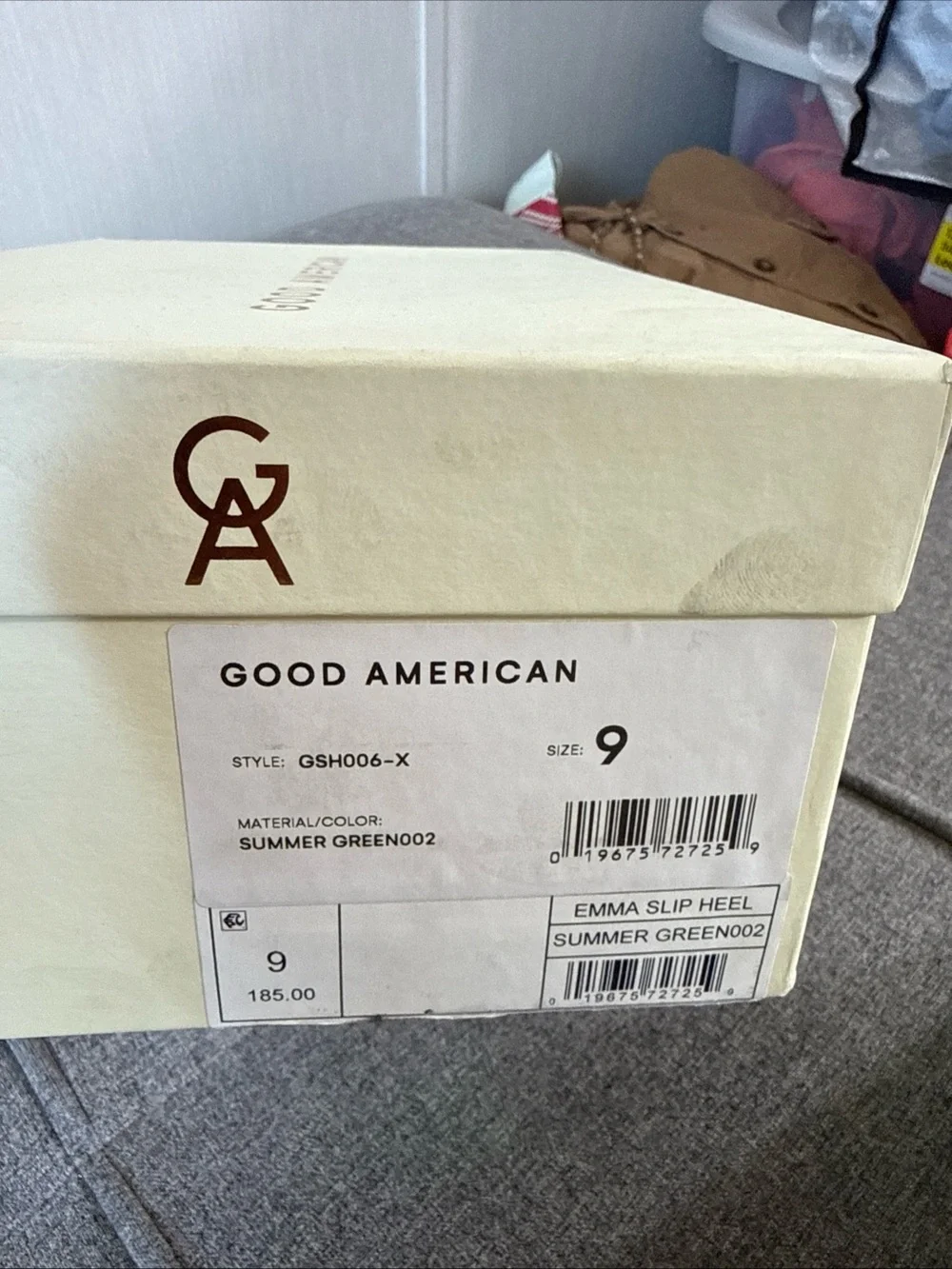 Good American GREEN Emma Slip On Heel NIB SIZE 9 $185